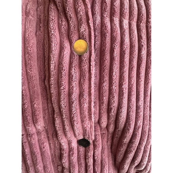 Le Lis Pink Corduroy Ribbed Cropped Jacket Womens Large Zip Snap - Picture 6 of 16